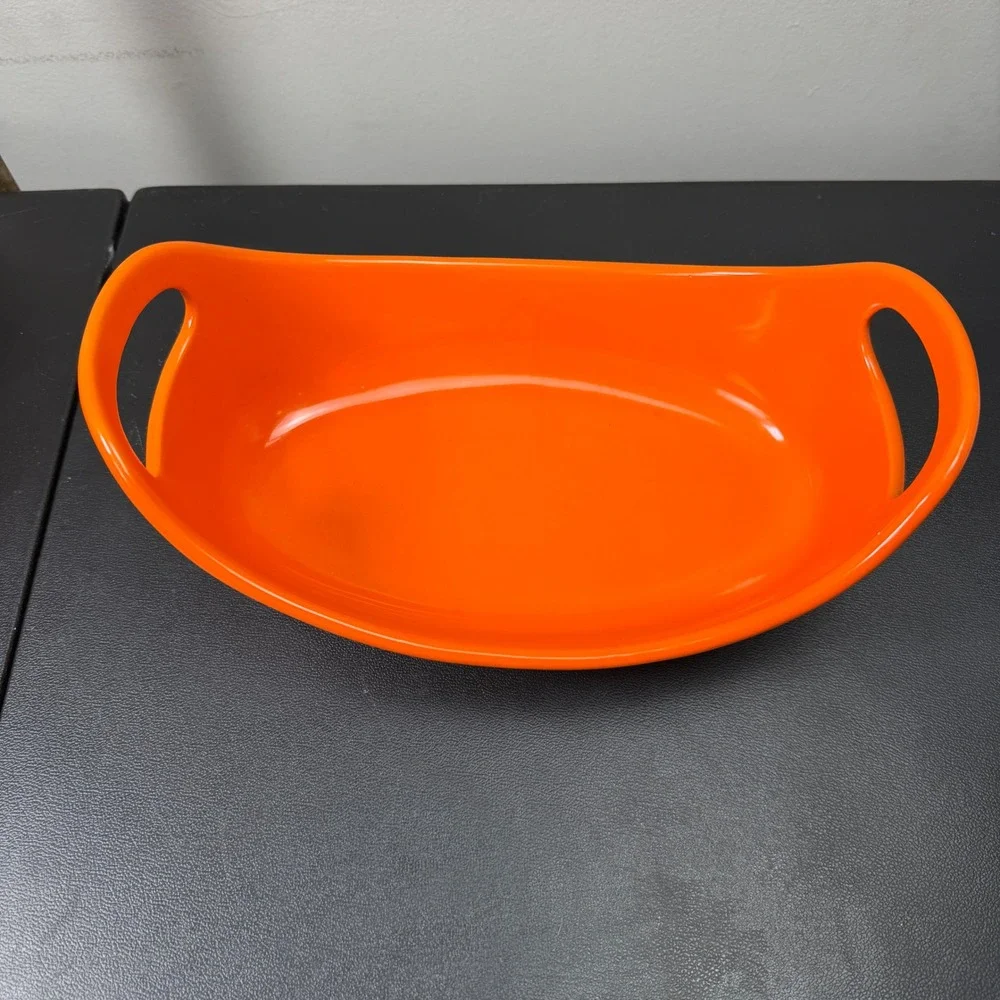 Rachael Ray Oval Baker Unisex 1.25 Quart Orange Stoneware Casserole Dish cook